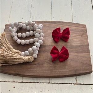 Charming Red velvet Bow Hair Clips for Kids